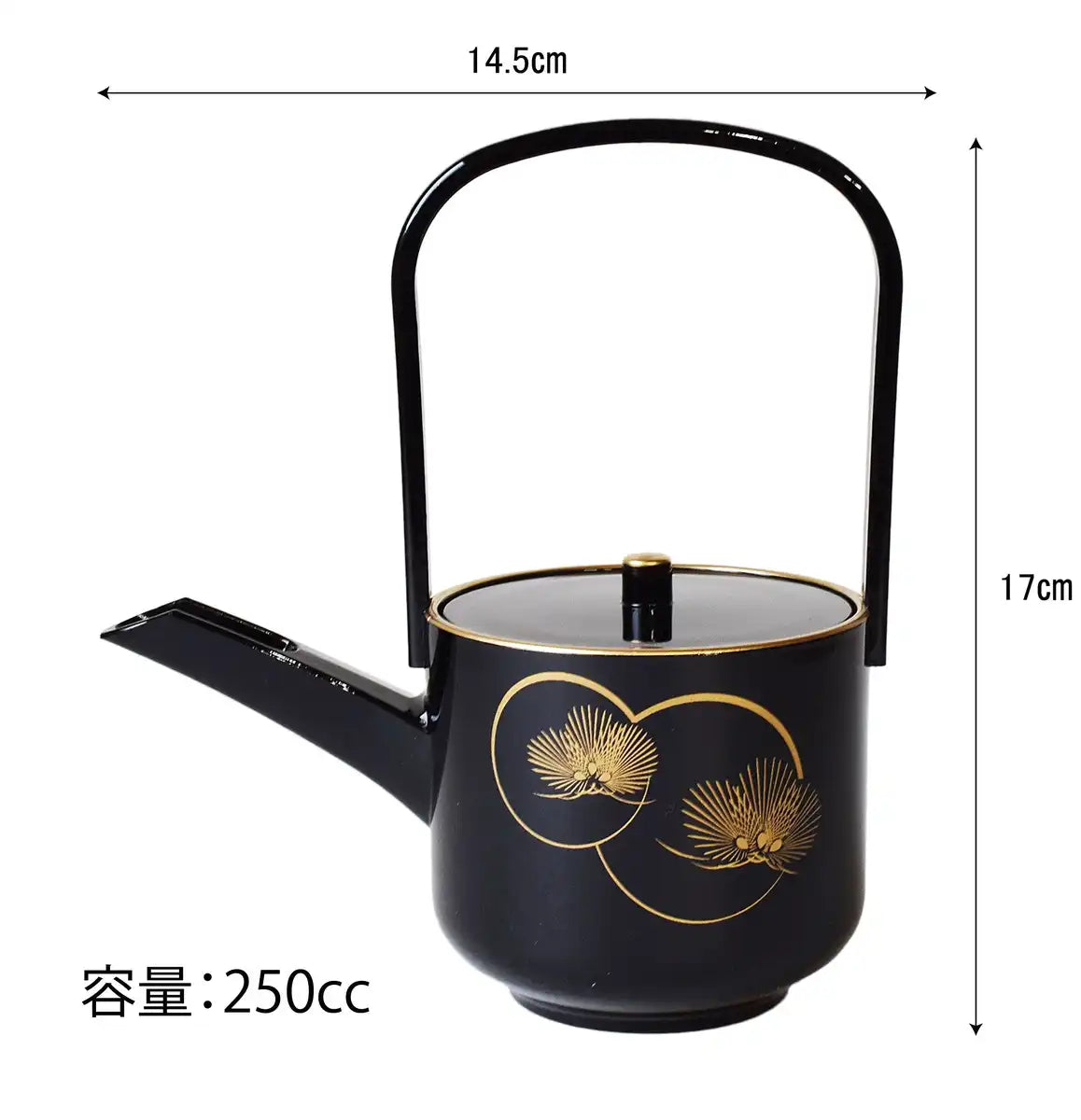 Maeju Japan Lacquerware Toso Korinmatsu Black Sake Cup Choshi Mini Jubako Tosodai Set 7L-013- Japan Figure Store - #1 Bring To You The Best Japanese Goods