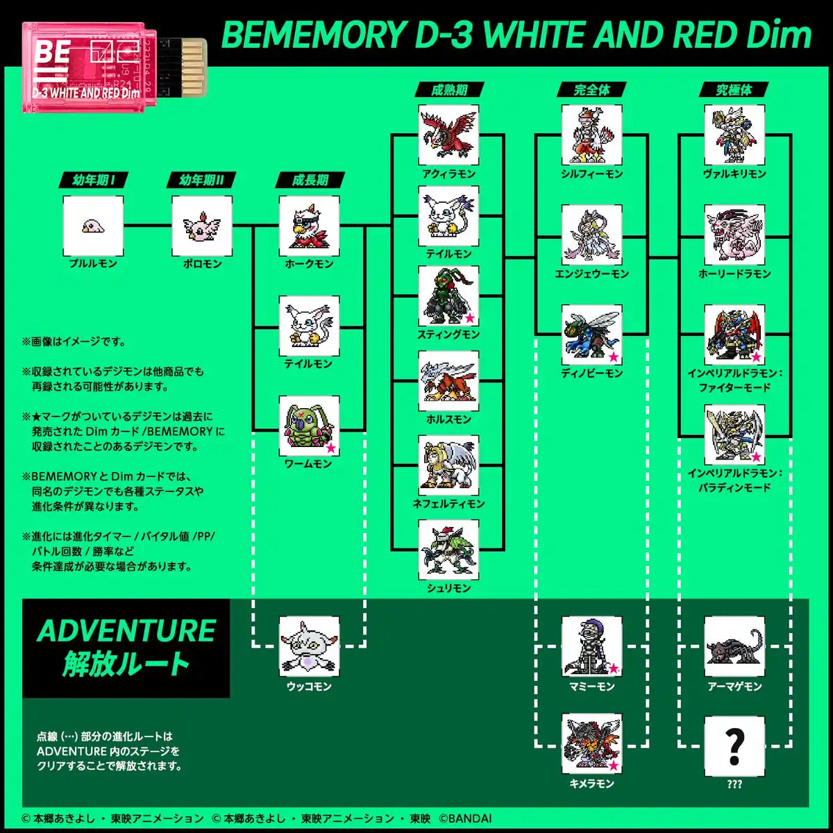 Bandai Digimon Adventure 02 D-3 White Yellow & Red Dim Bememory Set- Japan Figure Store - #1 Bring To You The Best Japanese Goods