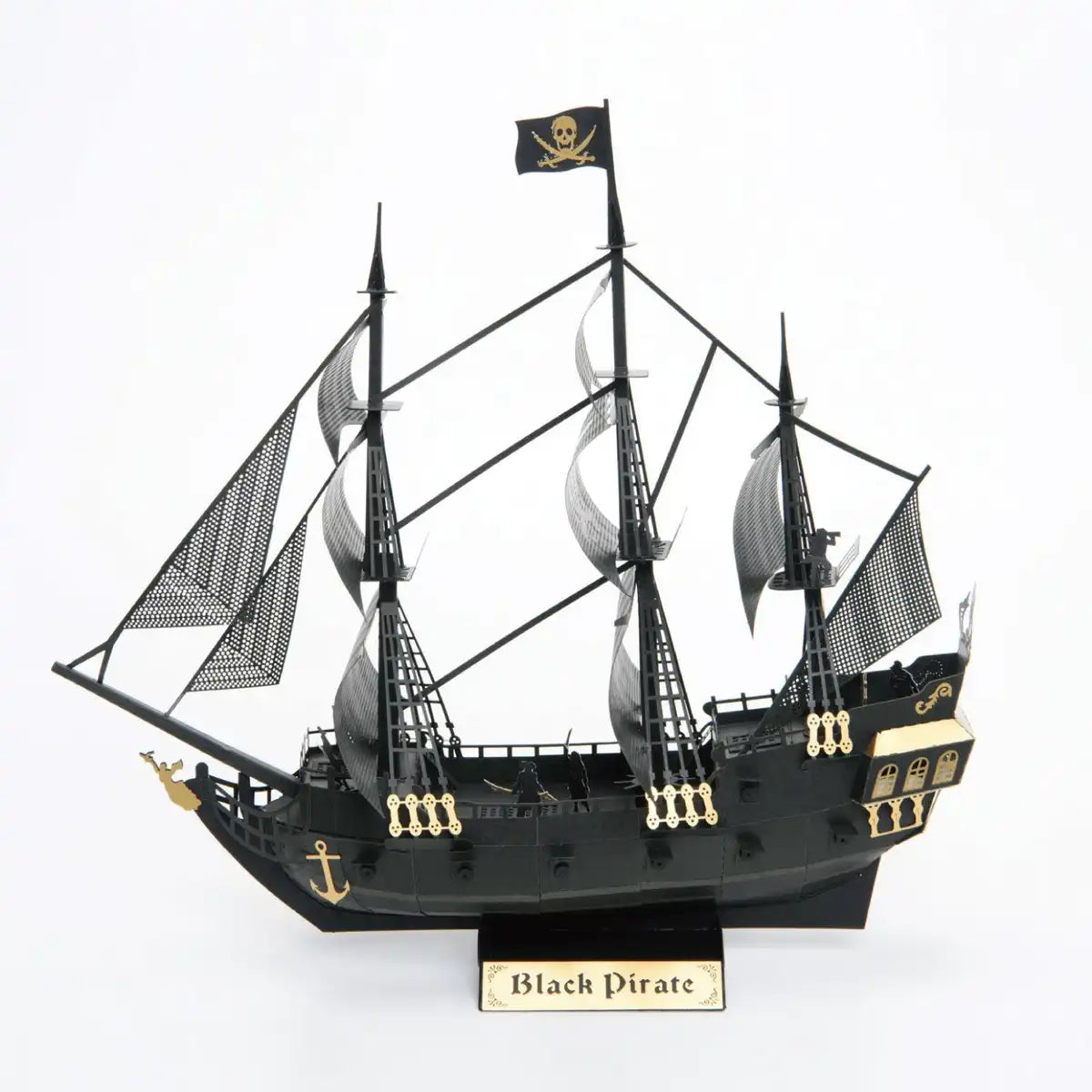 KAWADA Pnd-006 Papernano Black Pirate Ship Deluxe Edition- Japan Figure Store - #1 Bring To You The Best Japanese Goods