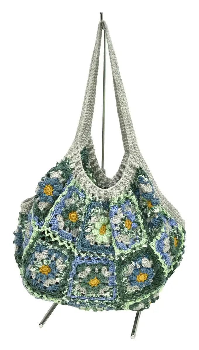 Naska Japan Hand Knitting Kit Motif Tie Bag Wk-7 Col.A Green- Japan Figure Store - #1 Bring To You The Best Japanese Goods