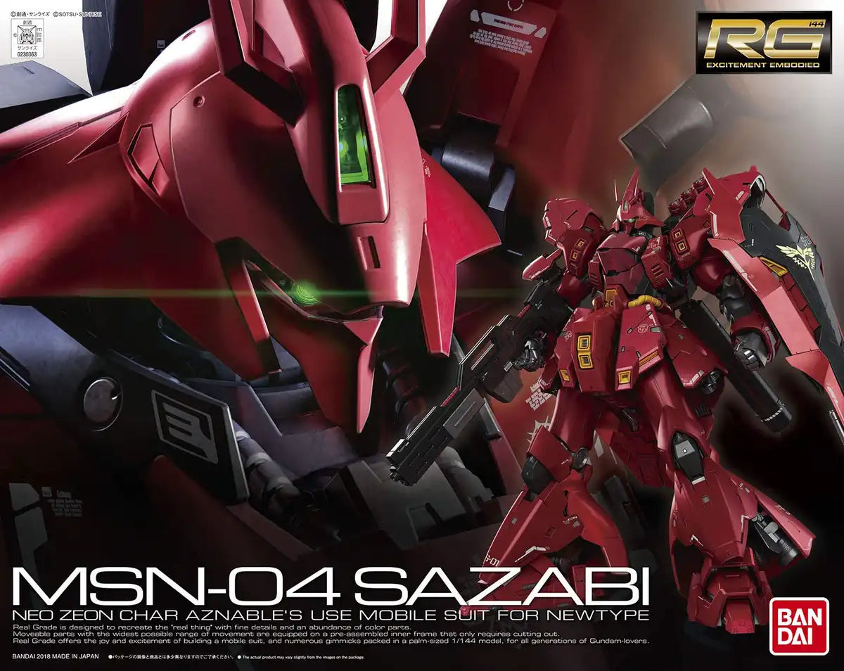BANDAI Rg-29 Gundam Msn-04 Sazabi 1/144 Scale Kit- Japan Figure Store - #1 Bring To You The Best Japanese Goods