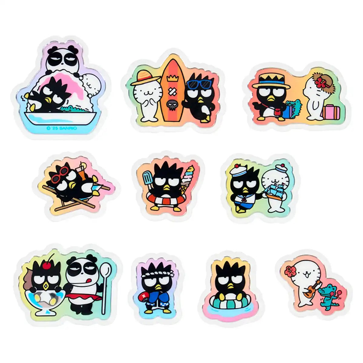 Sanrio Bad Badtz-Maru Summer Stickers Set PVC/CPP for Ages 3+- Japan Figure Store - #1 Bring To You The Best Japanese Goods