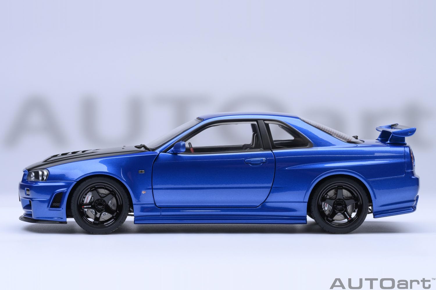 Autoart 1/18 Nismo R34 GT-R Z-Tune Bayside Blue Carbon Black Bonnet Model Car- Japan Figure Store - #1 Bring To You The Best Japanese Goods