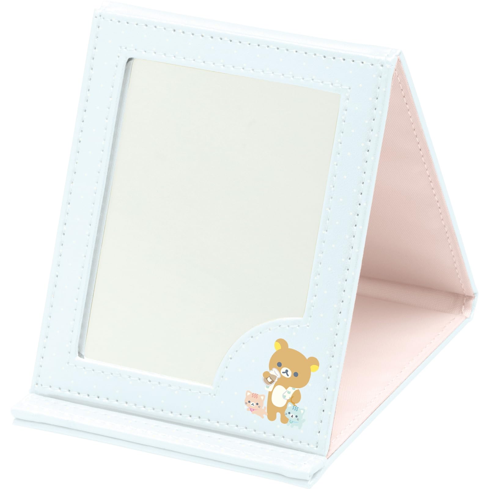 San-X Rilakkuma Neko Neko No Yu Folding Mirror Portable Compact- Japan Figure Store - #1 Bring To You The Best Japanese Goods
