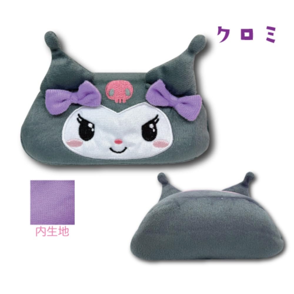 San-X Hatayama Shoji Kuromi Face Multi Pouch 8x18x5cm- Japan Figure Store - #1 Bring To You The Best Japanese Goods