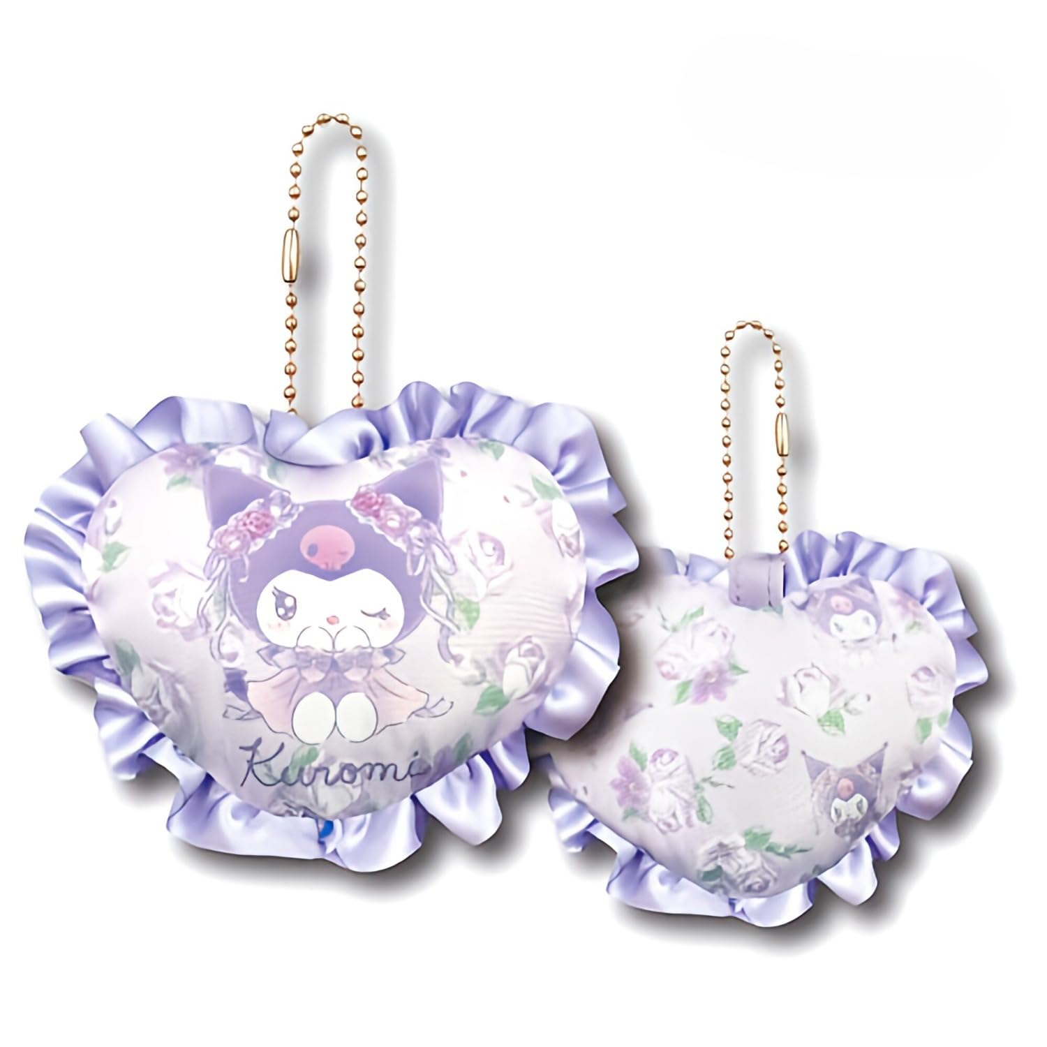 San-X Kuromi Heart Mascot Frill Plush - 8.5cm x 10cm x 3cm- Japan Figure Store - #1 Bring To You The Best Japanese Goods