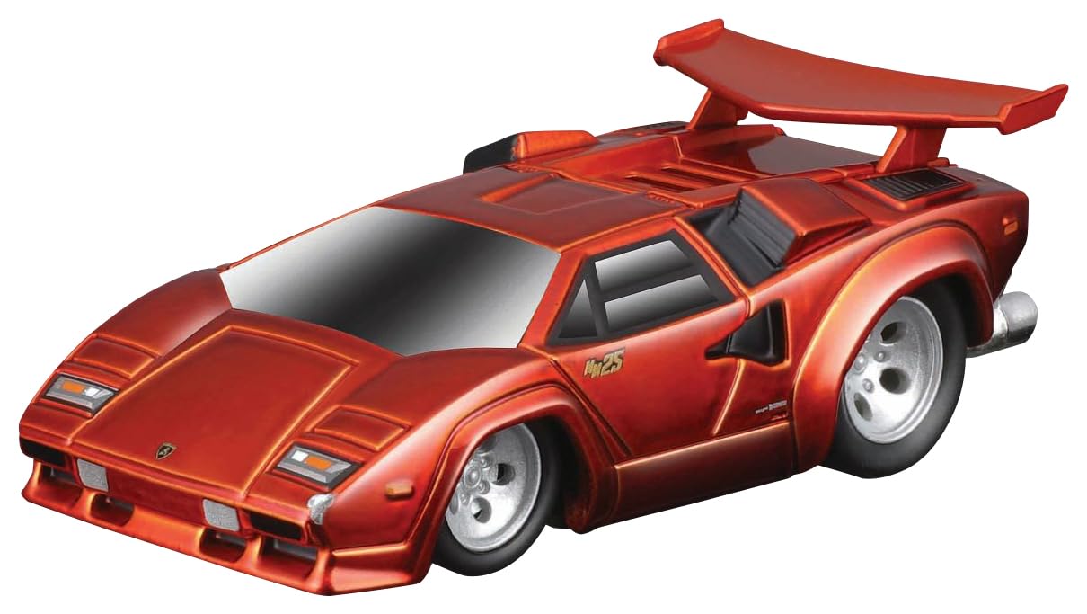 Modèle réduit 1/64 de Lamborghini Countach orange de la gamme Kyosho Maisto Muscle Machines, référence MS15578MTO