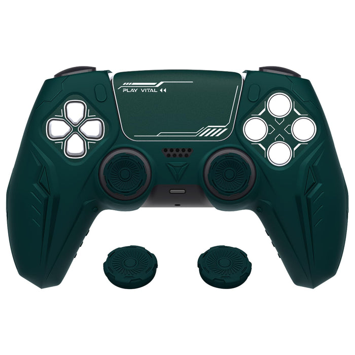 Playvital Dark Green Ps5 Controller Grip Cover Premium Silicone Cyber Mecha- Japan Figure Store - #1 Bring To You The Best Japanese Goods