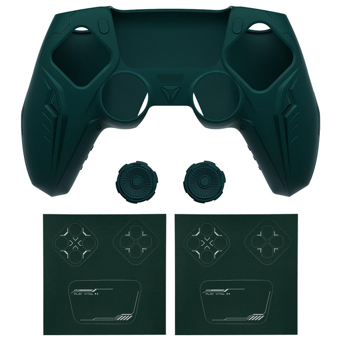 Playvital Dark Green Ps5 Controller Grip Cover Premium Silicone Cyber Mecha- Japan Figure Store - #1 Bring To You The Best Japanese Goods