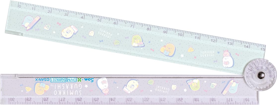 San-X Ch/M Folding Ruler Silver/Green - Portable 30cm Measurement Tool- Japan Figure Store - #1 Bring To You The Best Japanese Goods