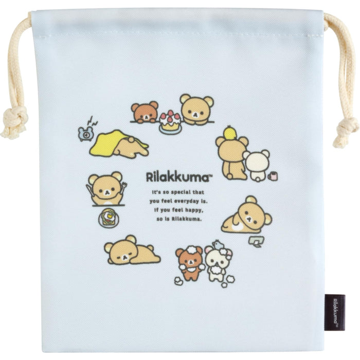 San-X Rilakkuma Gusseted Drawstring Bag Durable and Spacious Ca51701- Japan Figure Store - #1 Bring To You The Best Japanese Goods