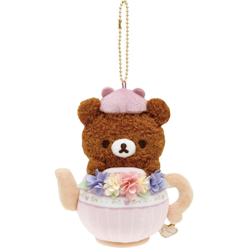 San-X Rilakkuma Korikogu Flower Tea Time Hanging Plush Toy Chairoikoguma Mo43801- Japan Figure Store - #1 Bring To You The Best Japanese Goods