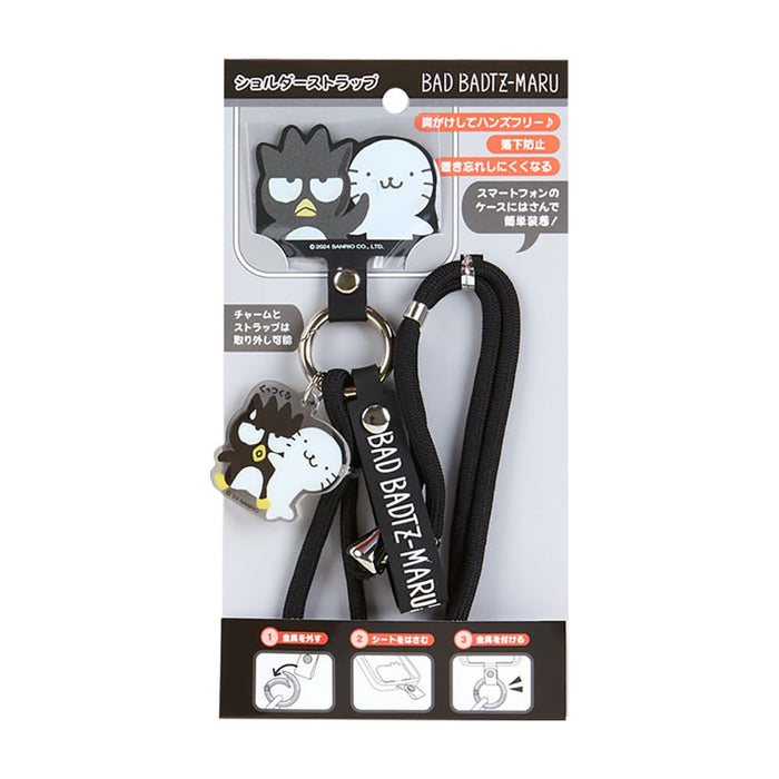 Sanrio Bad Badtz-Maru Shoulder Neck Strap 77cm x 5.5cm Character Black- Japan Figure Store - #1 Bring To You The Best Japanese Goods