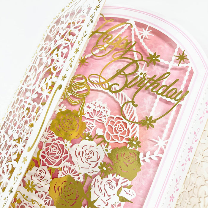 Sanrio Bd102 Laser Cut Rose Birthday Card with Overseas Shipping- Japan Figure Store - #1 Bring To You The Best Japanese Goods