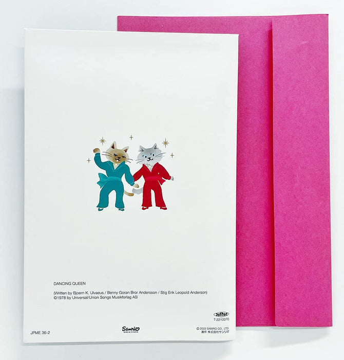 Sanrio Birthday Card Cats Dancing Queen Celebration Message Overseas Shipping- Japan Figure Store - #1 Bring To You The Best Japanese Goods