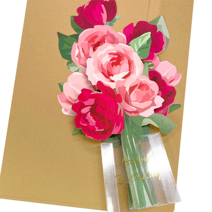 Sanrio Birthday Card Red Flowers in Vase Greeting Card Bd108-2 Overseas Shipping- Japan Figure Store - #1 Bring To You The Best Japanese Goods