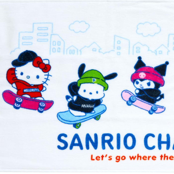 Sanrio Skateboard Character Face Towel Soft Plush 810525- Japan Figure Store - #1 Bring To You The Best Japanese Goods