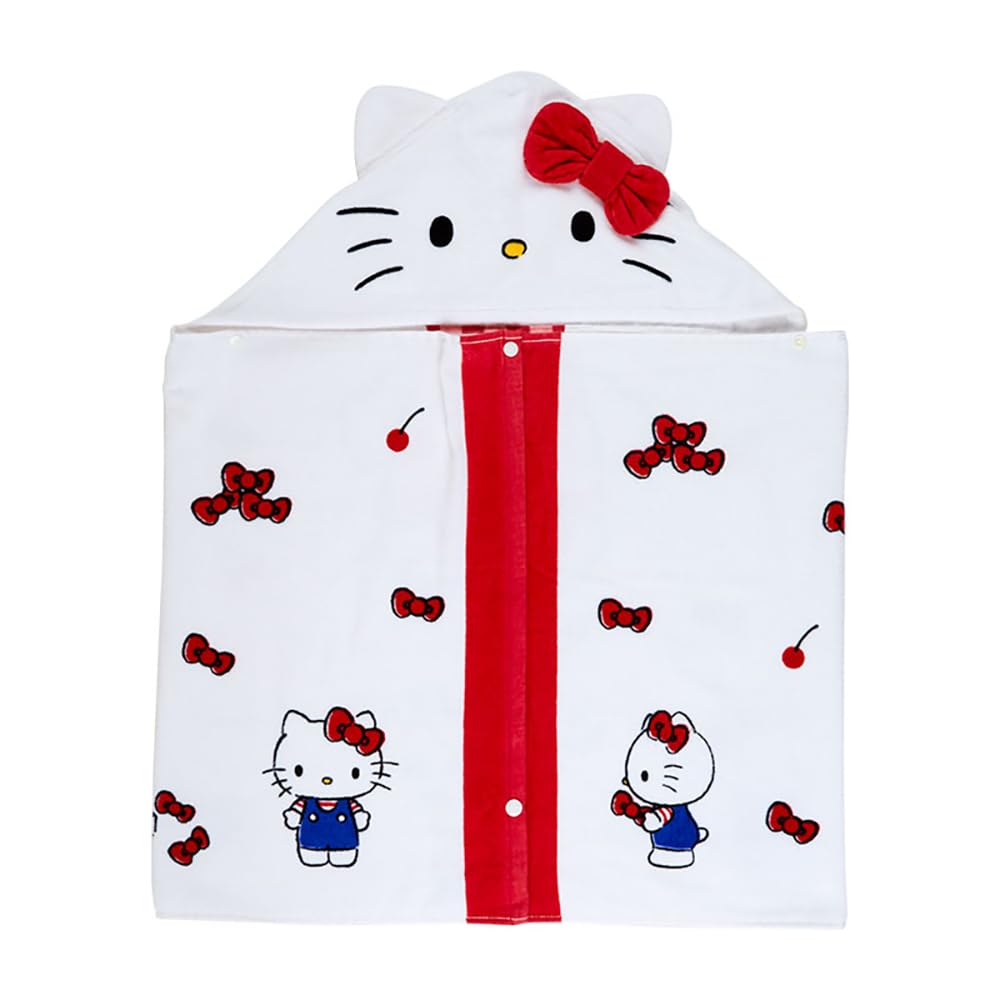 Sanrio Hello Kitty Hooded Towel 75x120cm Cute Character Design- Japan Figure Store - #1 Bring To You The Best Japanese Goods
