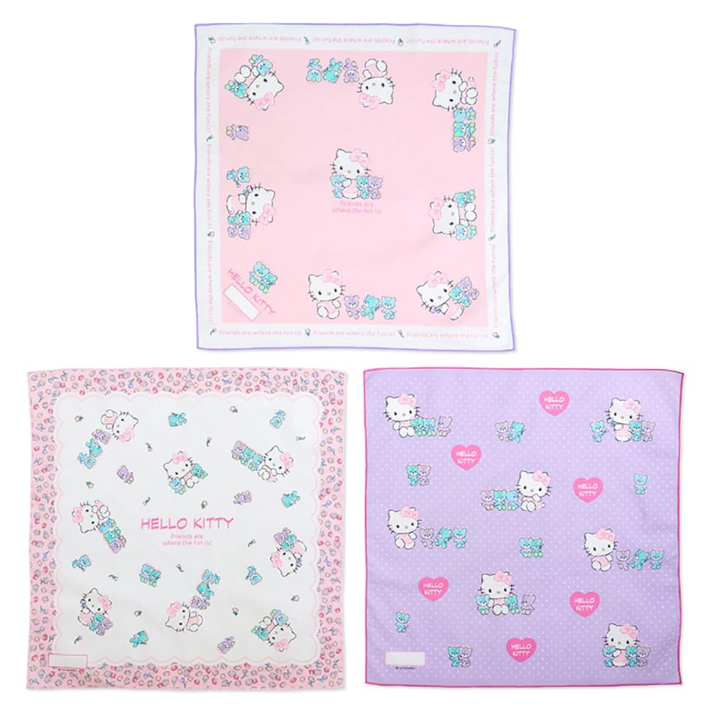 Sanrio Hello Kitty Lunch Cloth Set of 3 – Durable and Cute Table Linens- Japan Figure Store - #1 Bring To You The Best Japanese Goods