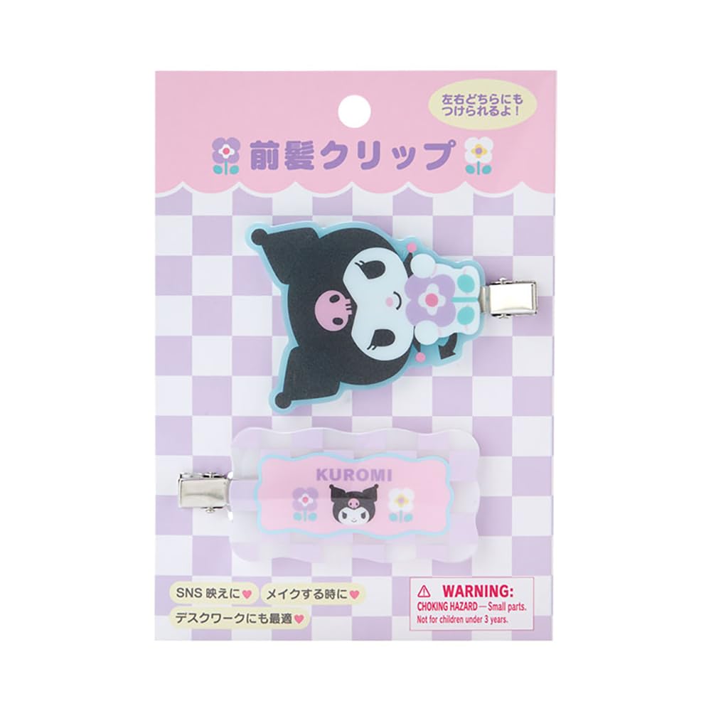Sanrio Kuromi Bangs Clip Pastel Checker 6.3x7.5x1cm Hair Accessory- Japan Figure Store - #1 Bring To You The Best Japanese Goods