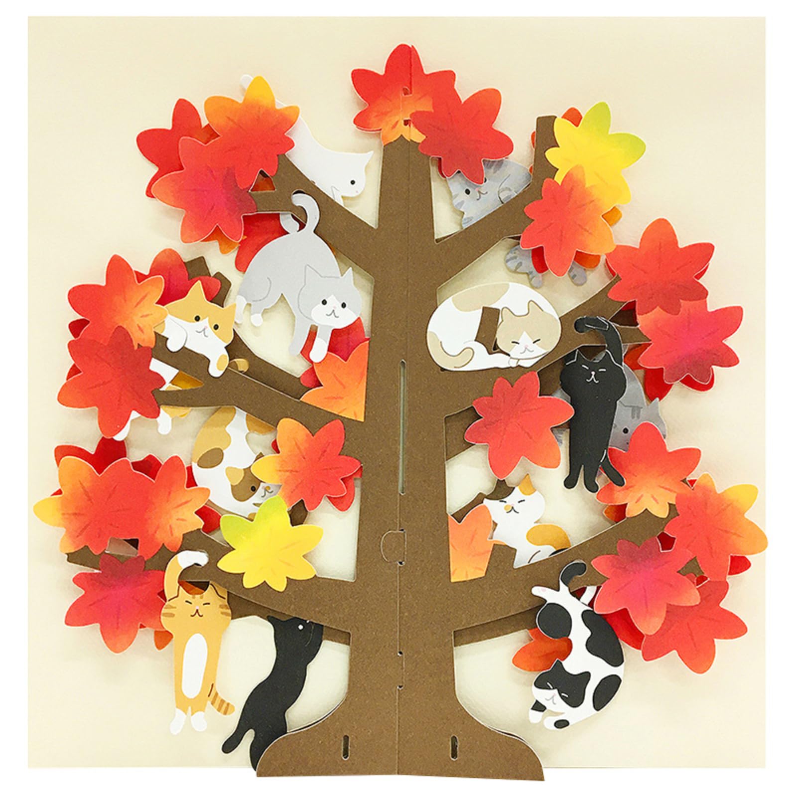Sanrio Autumn Leaves Cats Greeting Card - Overseas Shipping Available- Japan Figure Store - #1 Bring To You The Best Japanese Goods