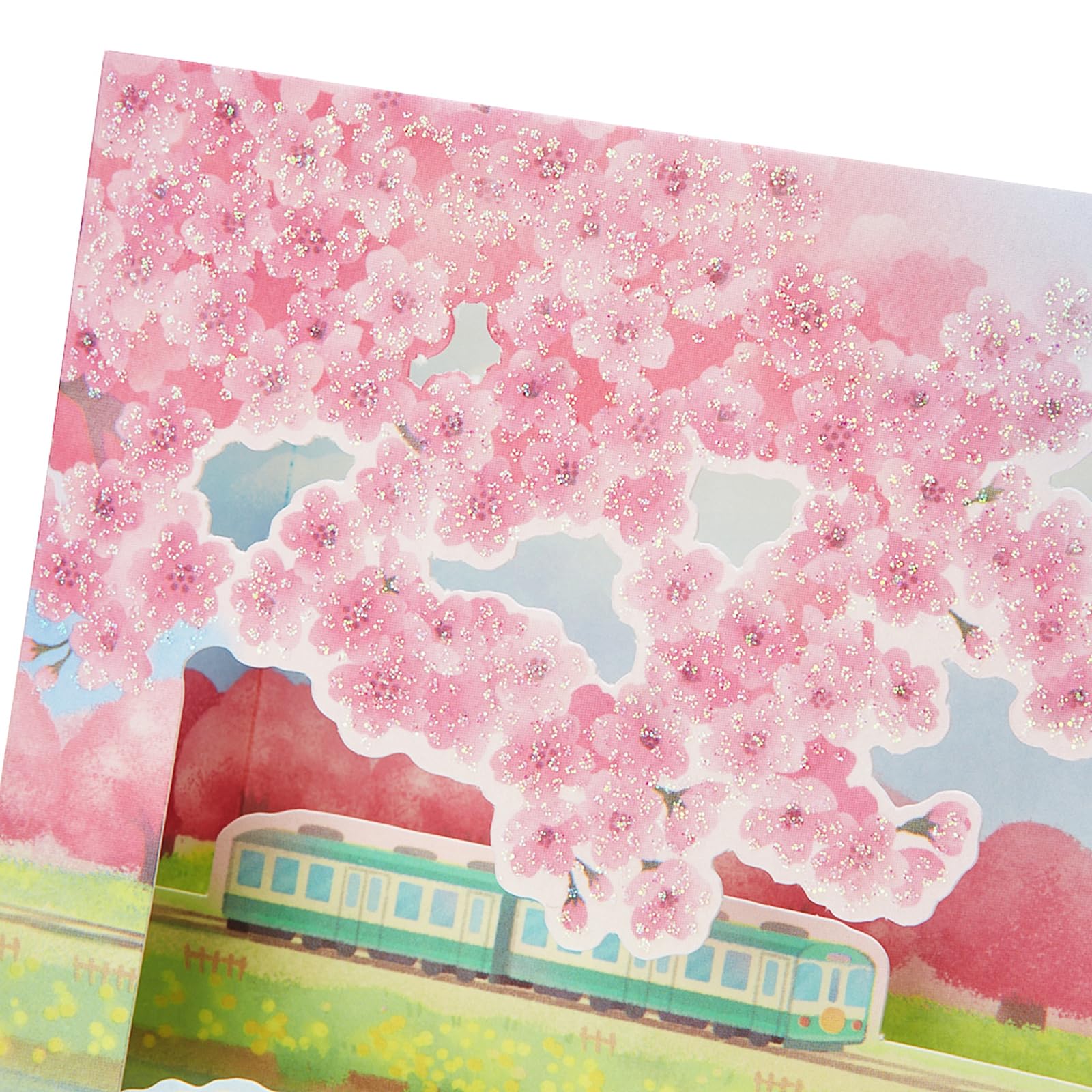 Sanrio Message Card Spring Cherry Blossom Rape Blossom Train Greeting Card- Japan Figure Store - #1 Bring To You The Best Japanese Goods