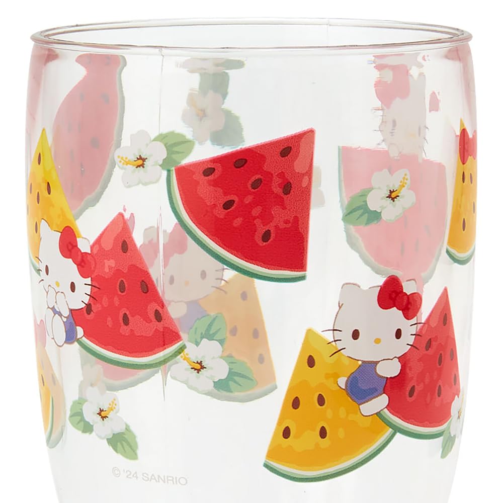Sanrio Hello Kitty Footed Plastic Cup - Colorful Fruit Design 14 X 7.5 Cm- Japan Figure Store - #1 Bring To You The Best Japanese Goods