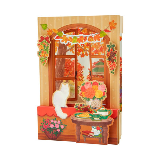 Sanrio Autumn Greeting Card with Window Scenery 11-4 844381- Japan Figure Store - #1 Bring To You The Best Japanese Goods