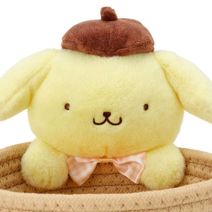 Sanrio Rope Basket With Pompompurin Mascot Medium Storage 886637- Japan Figure Store - #1 Bring To You The Best Japanese Goods