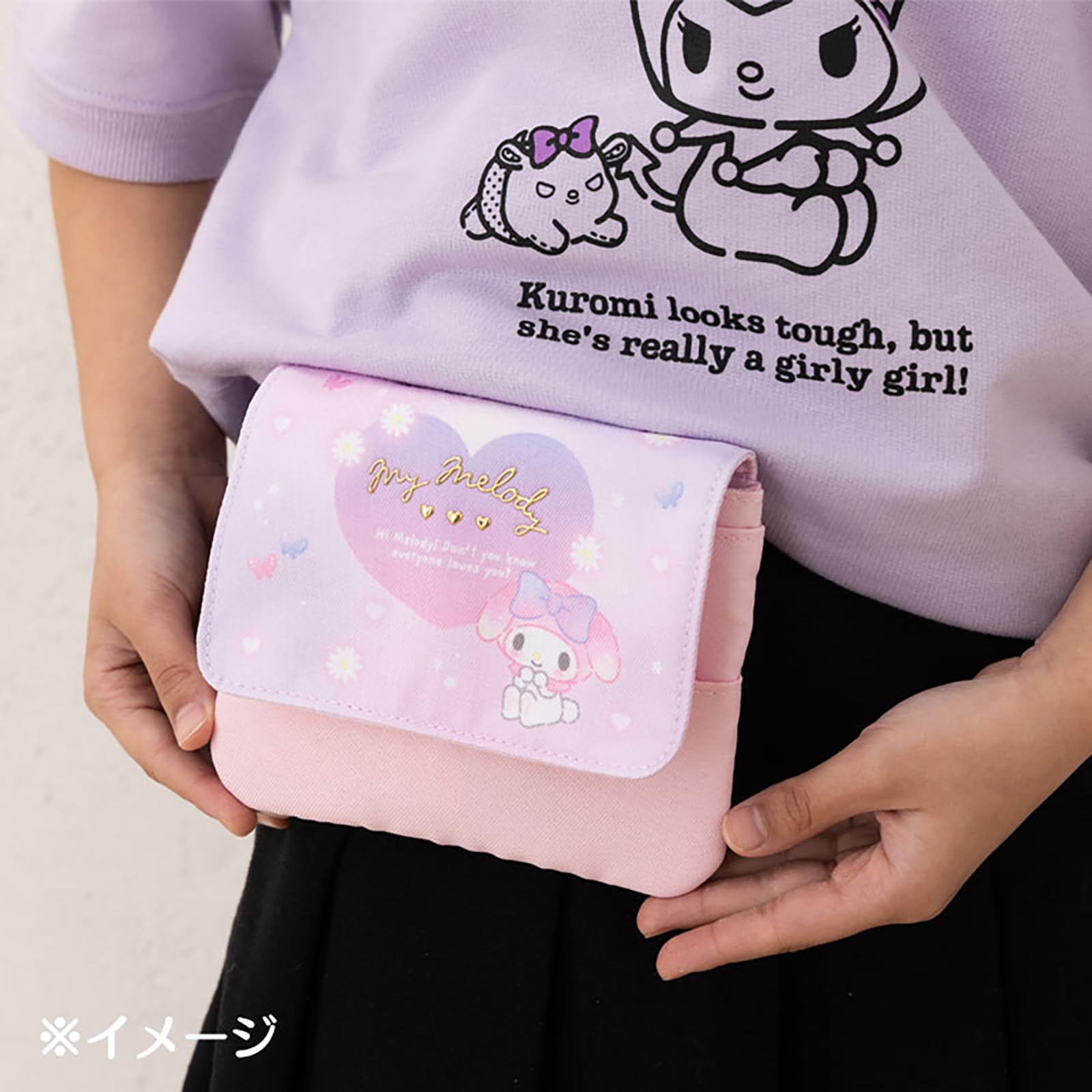 Sanrio Cinnamoroll Polyester Shoulder Pouch for Kids 14x1x12cm Name Space Inside