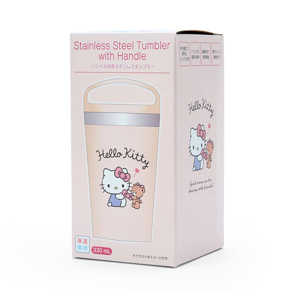 Sanrio Hello Kitty Stainless Steel Tumbler With Handle 16x8.5 cm- Japan Figure Store - #1 Bring To You The Best Japanese Goods