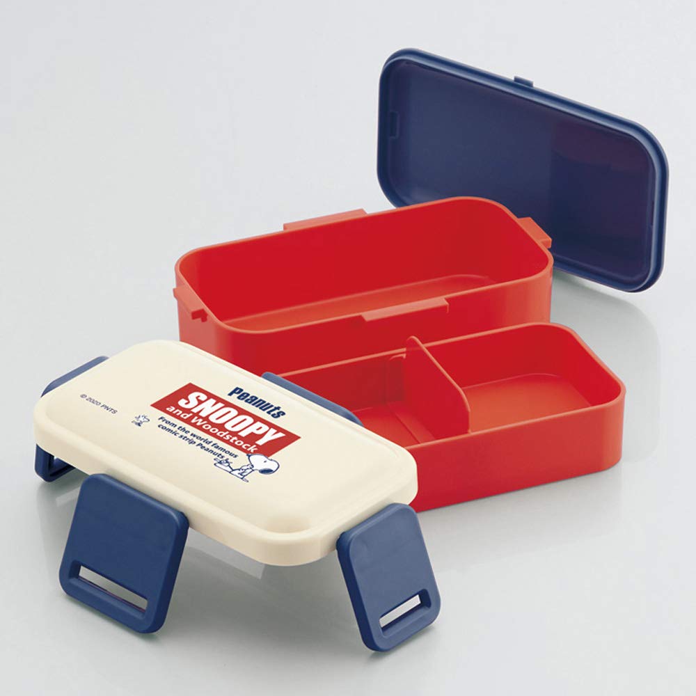 Skater Ag+ Antibacterial 2-Tier Lunch Box 600ml Snoopy Retro Made in Japan- Japan Figure Store - #1 Bring To You The Best Japanese Goods