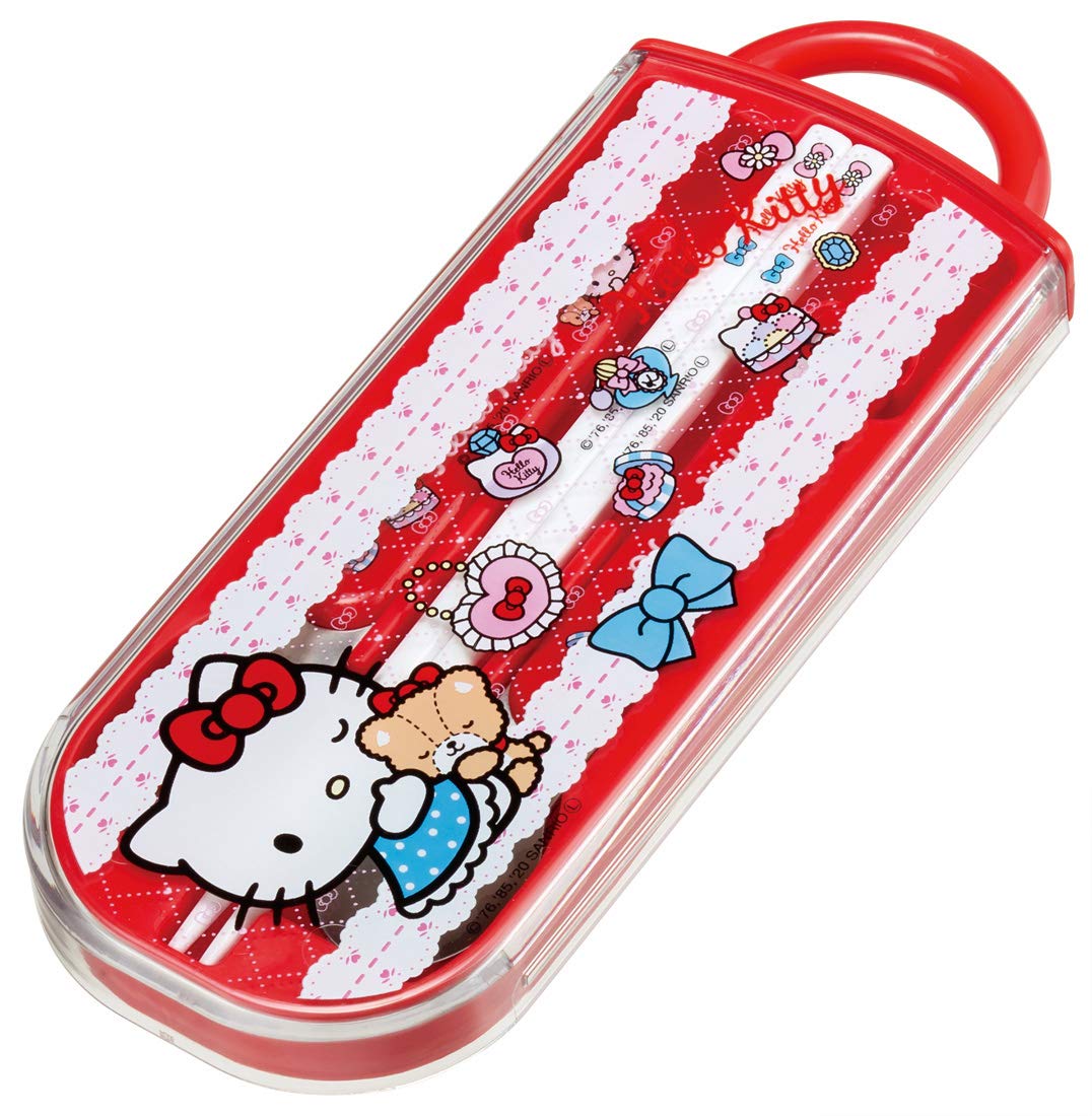 Skater Hello Kitty Kids Trio Set - Ag+ Antibacterial Chopsticks Spoon Fork - Made in Japan- Japan Figure Store - #1 Bring To You The Best Japanese Goods