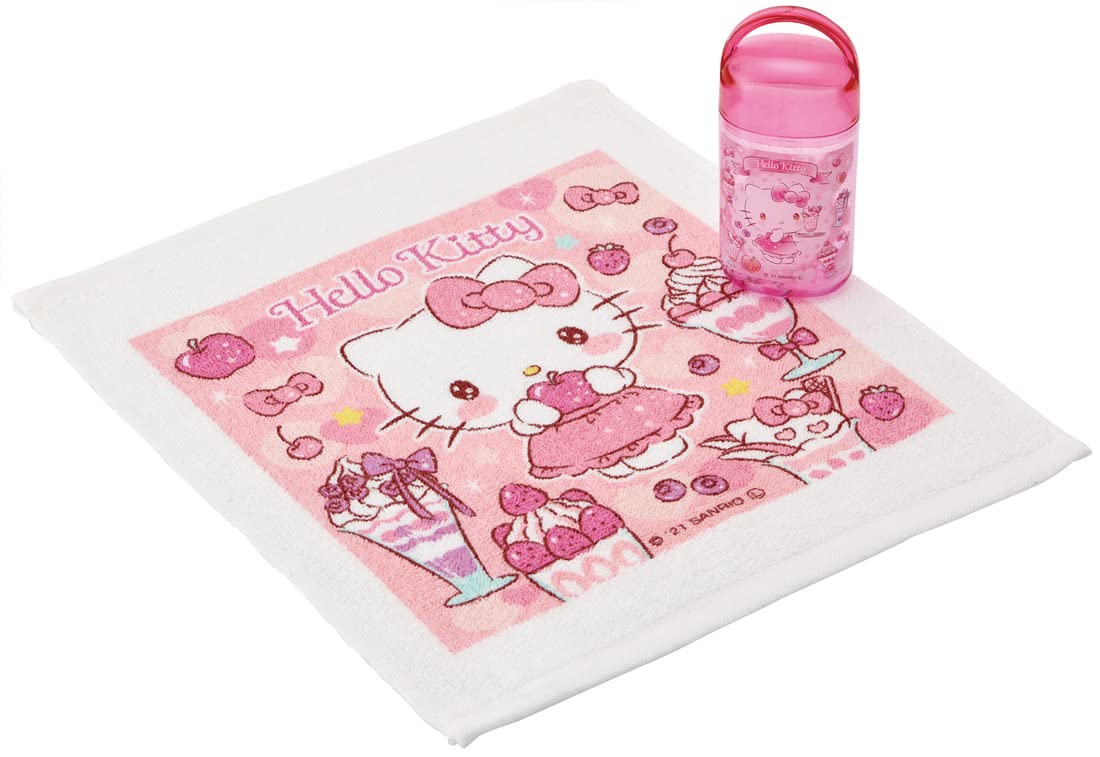 Skater Sanrio Hello Kitty Sweets Hand Towel Set with Case 32x30.5 cm Made In Japan- Japan Figure Store - #1 Bring To You The Best Japanese Goods