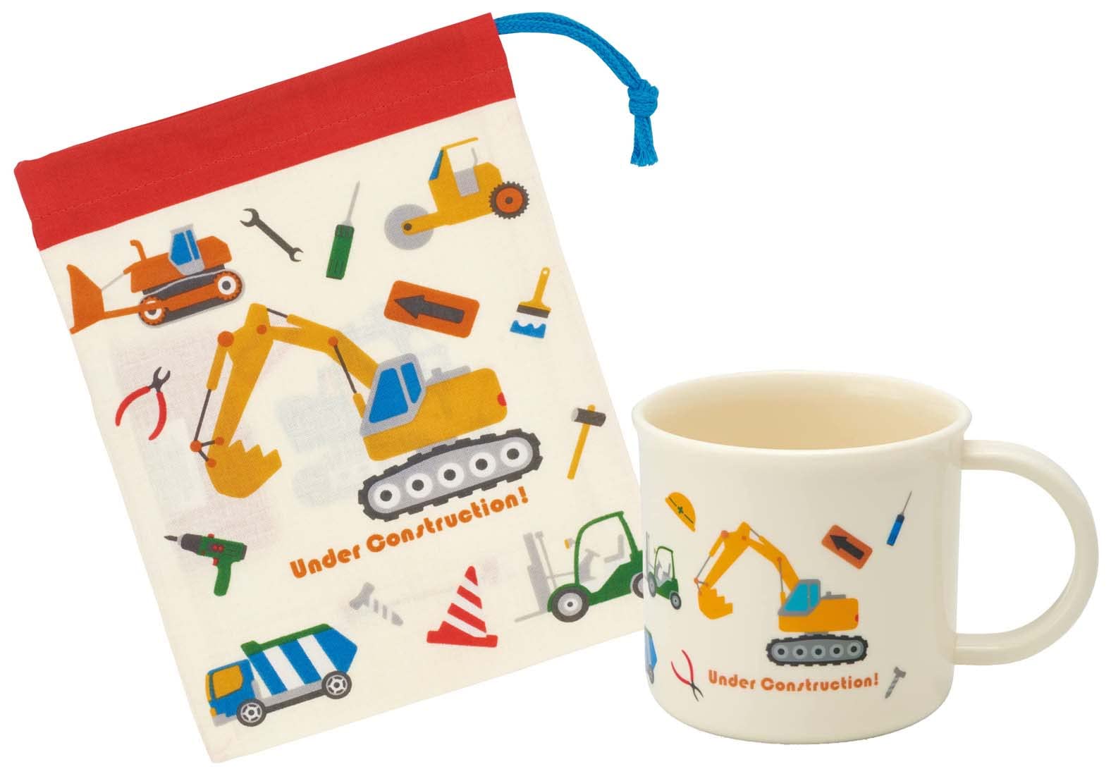 Skater Brand 21x15 cm Children's Cup Bag with Working Car Design Made in Japan- Japan Figure Store - #1 Bring To You The Best Japanese Goods