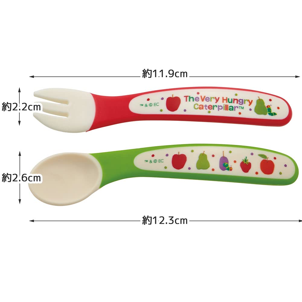 Skater Kids 12cm Fruit Spoon and Fork Set - Very Hungry Caterpillar SFB2-A- Japan Figure Store - #1 Bring To You The Best Japanese Goods