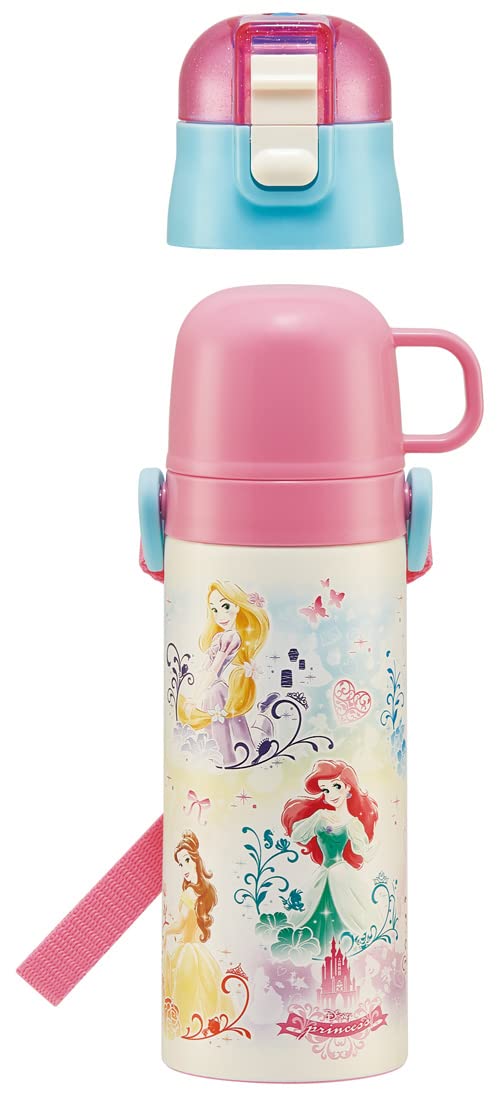 Skater Disney Princess Cinderella Kids Water Bottle 430ml Cup 470ml Direct Drink Lightweight Stainless Steel with Drawstring for Kindergarten Girls- Japan Figure Store - #1 Bring To You The Best Japanese Goods