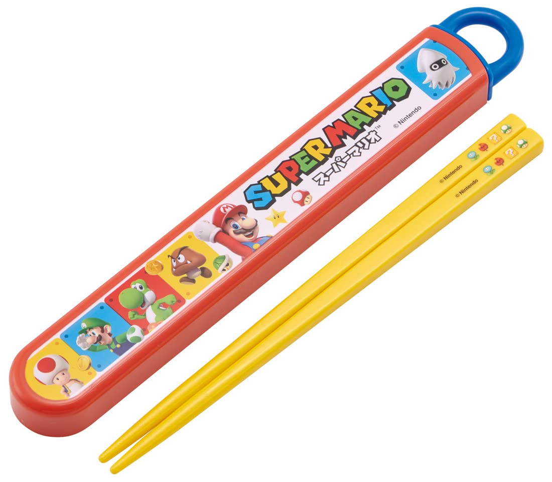 Skater Super Mario Kid's Antibacterial Chopstick Set 165cm Made in Japan- Japan Figure Store - #1 Bring To You The Best Japanese Goods