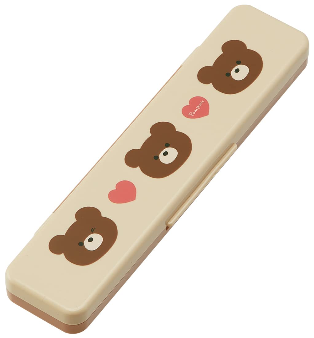 Skater Adult Antibacterial Chopsticks & Spoon Set Pompon's Bear 18cm - Made in Japan- Japan Figure Store - #1 Bring To You The Best Japanese Goods
