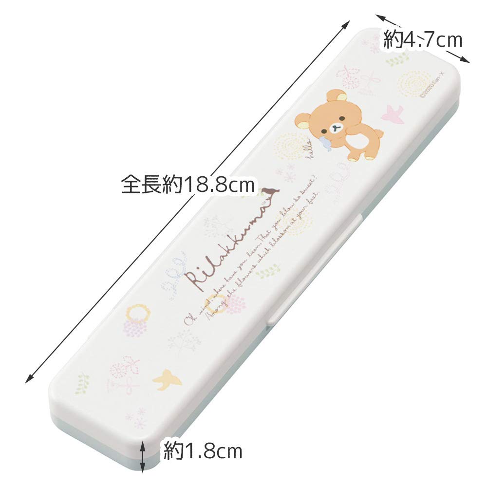 Skater Rilakkuma Floral Pattern Chopsticks and Spoon Set - Model CCS3SA- Japan Figure Store - #1 Bring To You The Best Japanese Goods