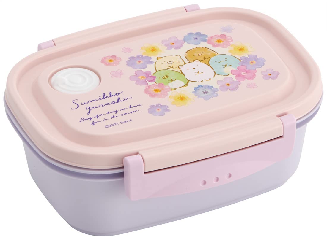 Skater Sumikko Gurashi 550ml Microwave Safe Medium Lunch Box - Flower Seal Storage Container- Japan Figure Store - #1 Bring To You The Best Japanese Goods