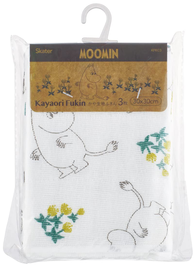 Skater Moomin Kaya Fabric Dishcloth 30x30cm 3-Piece Set KFKC3-A- Japan Figure Store - #1 Bring To You The Best Japanese Goods