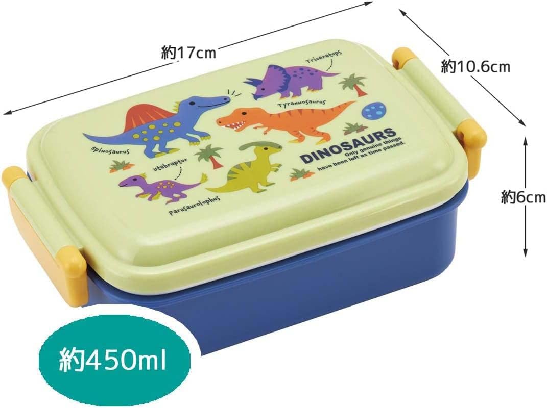 Skater Dinosaur Picture Antibacterial Lunch Box 450ml for Children Made in Japan- Japan Figure Store - #1 Bring To You The Best Japanese Goods