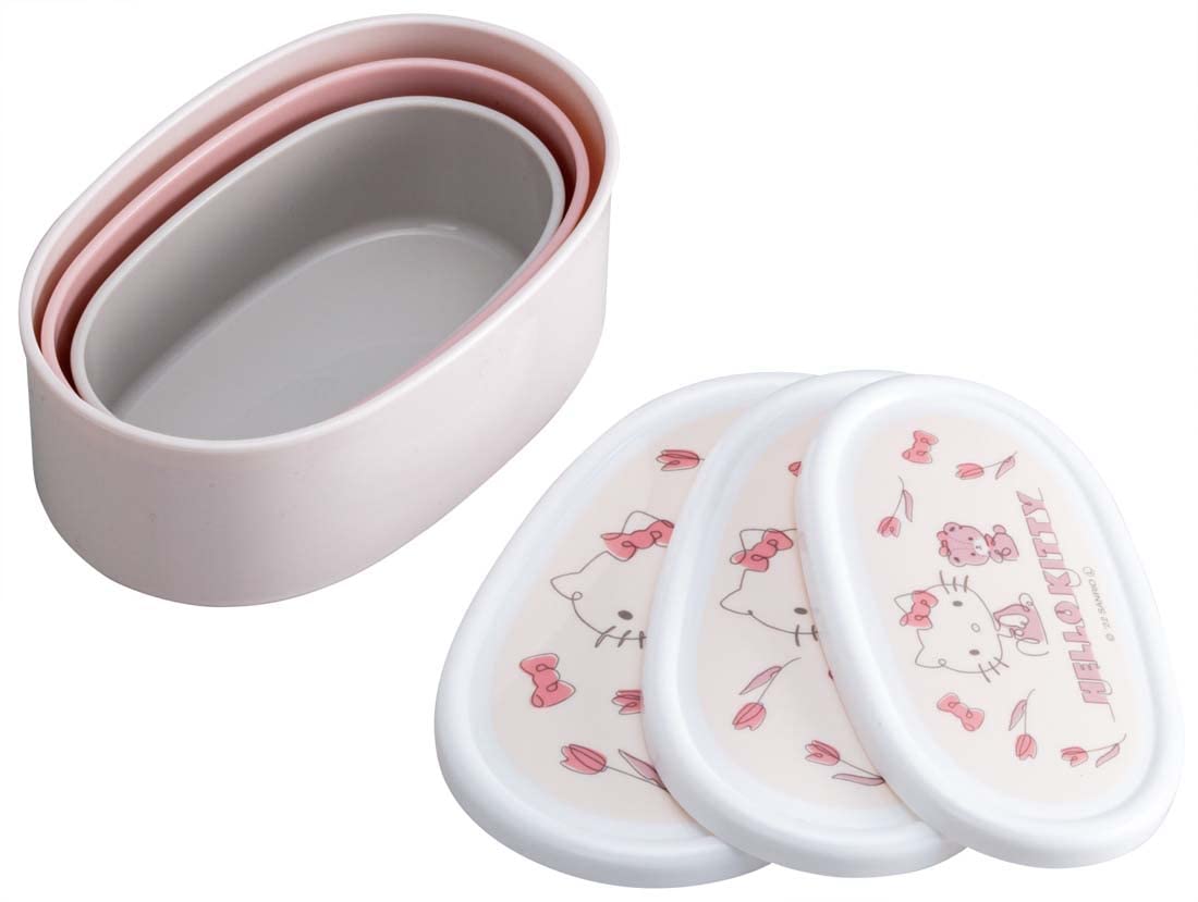 Skater Hello Kitty Lunch Box Set - 3 Japanese Made 860ml Sealed Containers- Japan Figure Store - #1 Bring To You The Best Japanese Goods