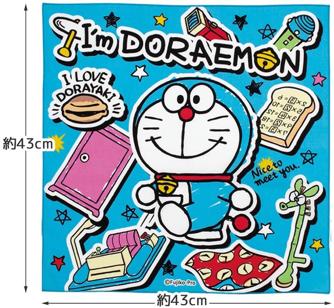 Skater Doraemon Sticker Lunch Cloth 43 X 43 Cm Authentic Made in Japan- Japan Figure Store - #1 Bring To You The Best Japanese Goods