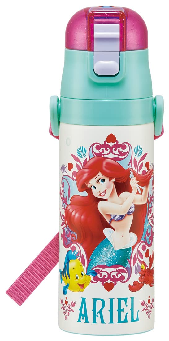 Skater Ariel 22 Disney Stainless Steel Water Bottle for Kids 470ml Lightweight- Japan Figure Store - #1 Bring To You The Best Japanese Goods