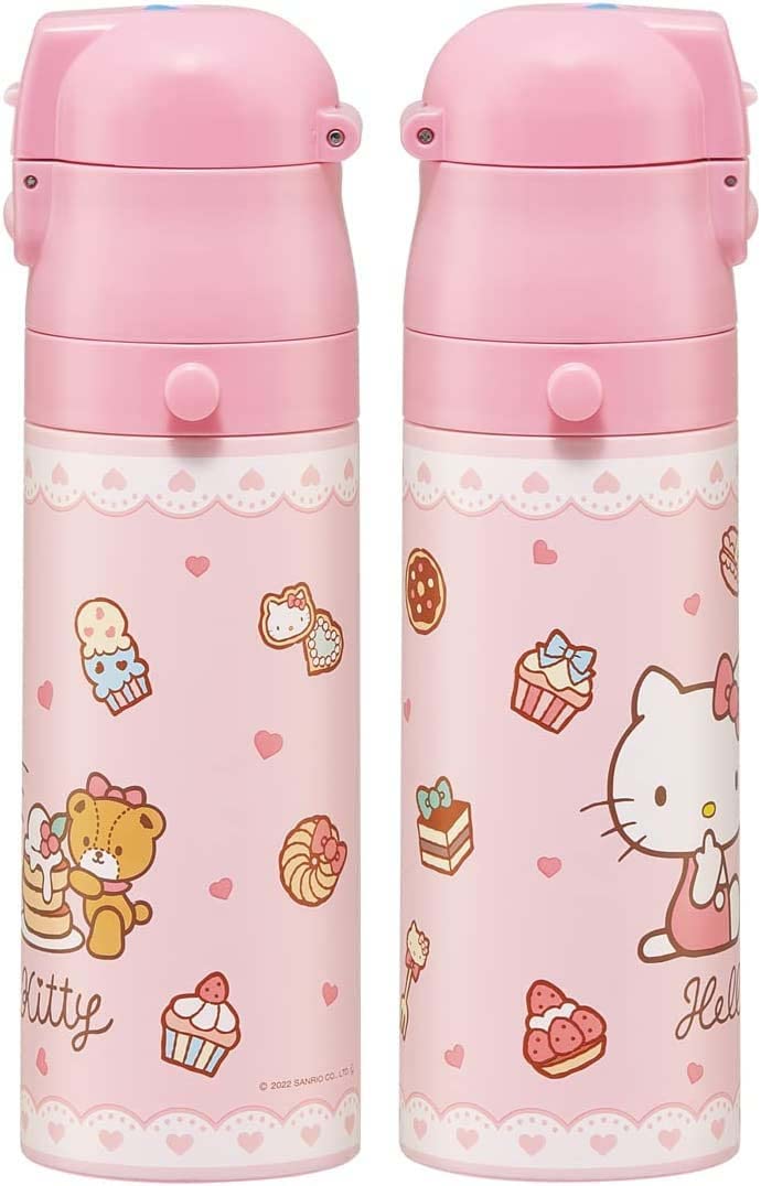 Skater Hello Kitty Candy Stainless Steel Water Bottle - 470ml Girls Sports Drinkware- Japan Figure Store - #1 Bring To You The Best Japanese Goods