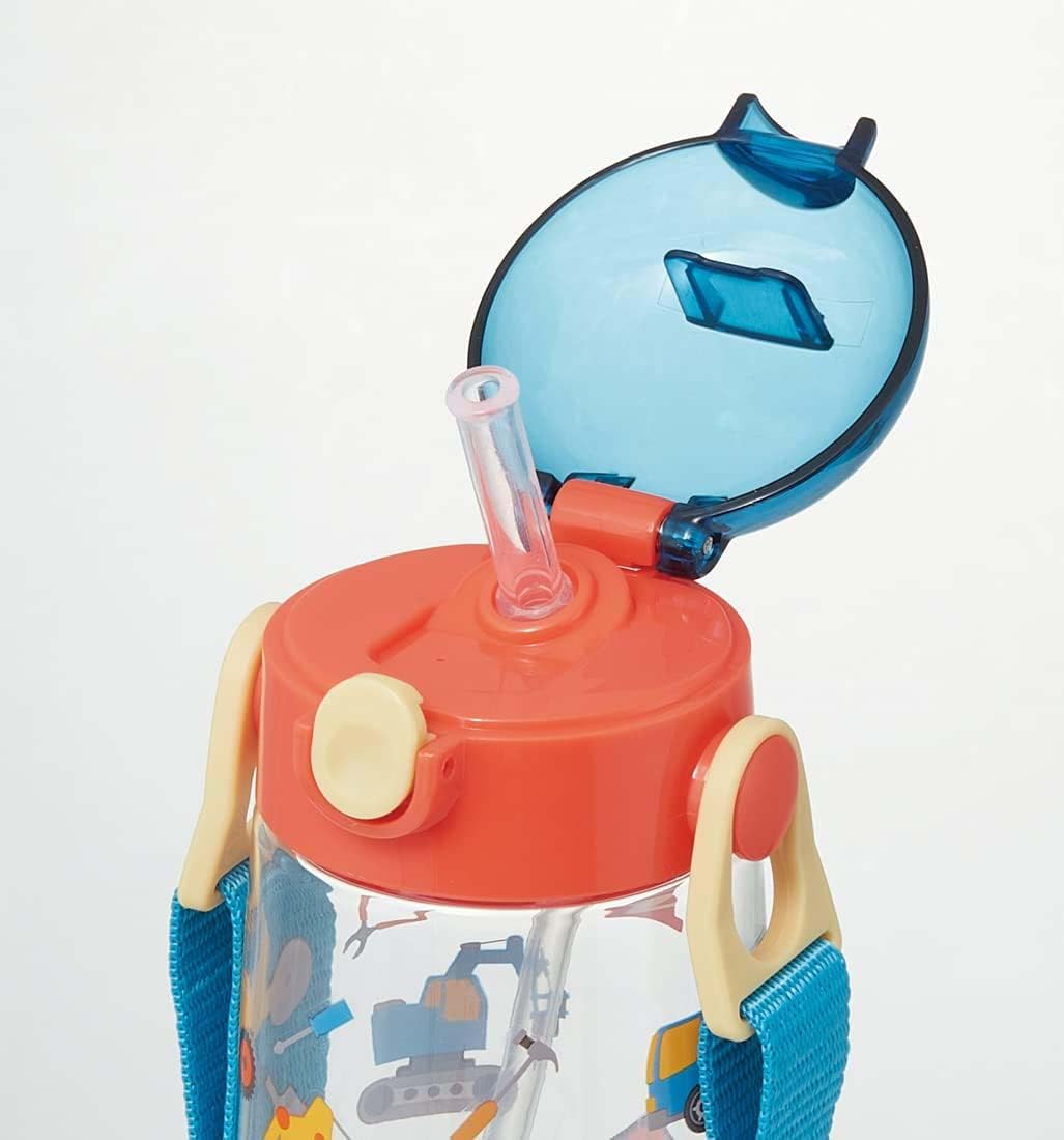 Skater Kids Clear Water Bottle with Straw Functional As Car 480ml- Pdsh5-A- Japan Figure Store - #1 Bring To You The Best Japanese Goods