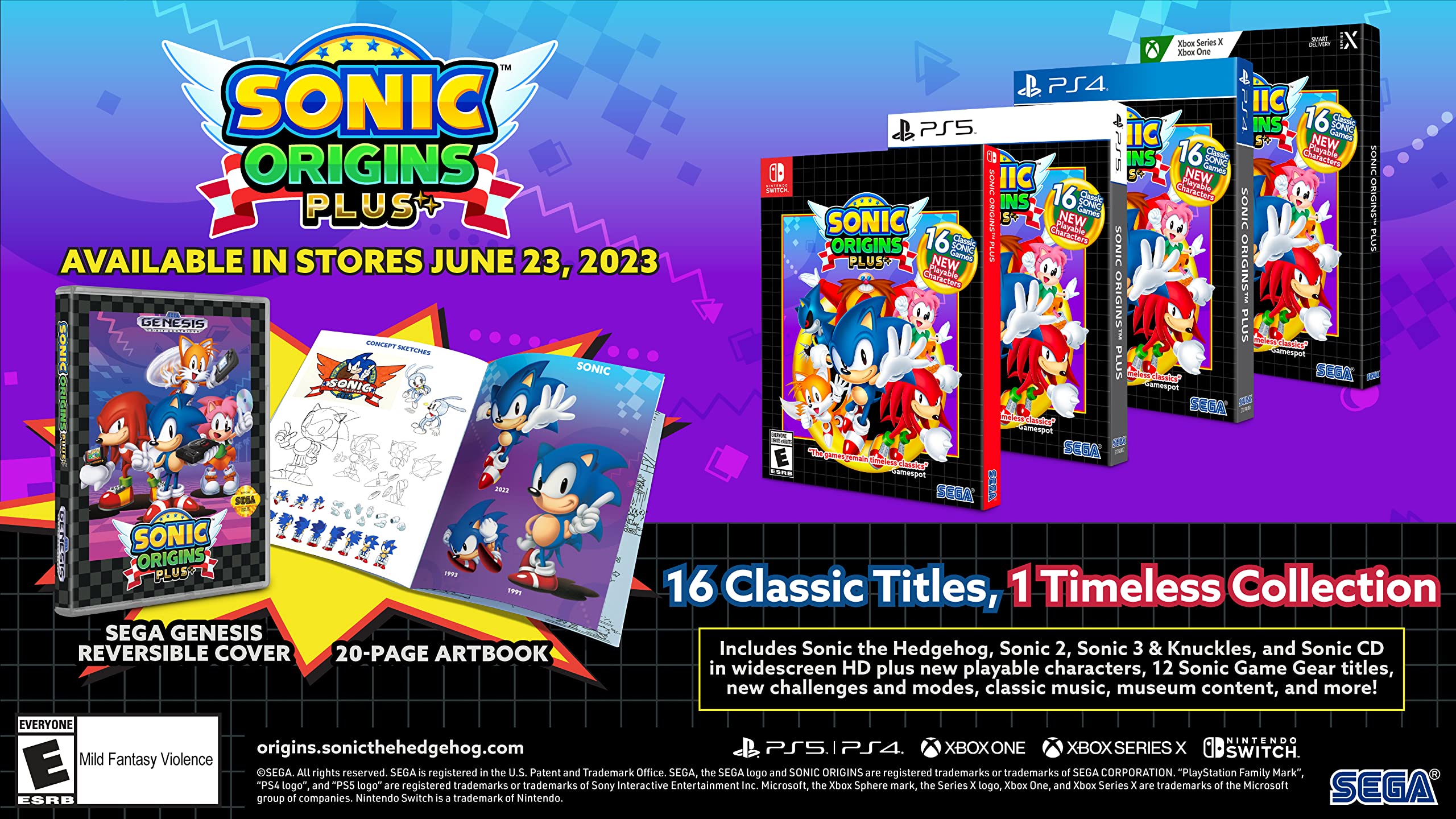 Sega Sonic Origins Plus Switch Import North America Version
