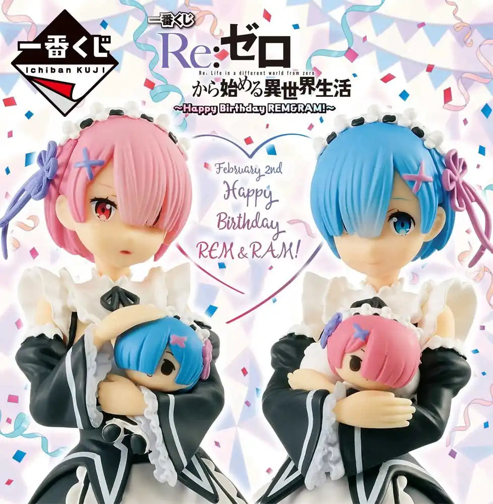 Generic Product Japan Ichiban Kuji Re:Zero Happy Birthday Rem & Ram Figures Prize A- Japan Figure Store - #1 Bring To You The Best Japanese Goods